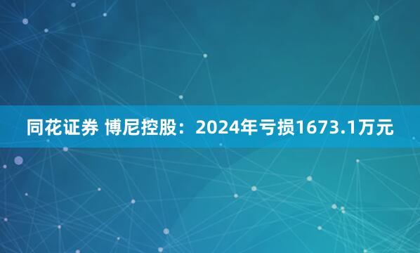 同花证券 博尼控股：2024年亏损1673.1万元